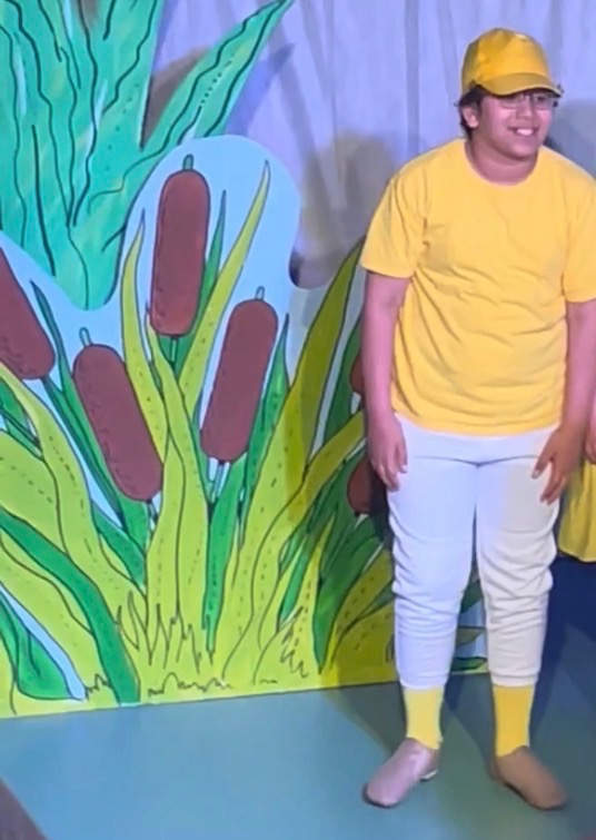 Raiden Fernandes as the Duckling in Honk Jr.